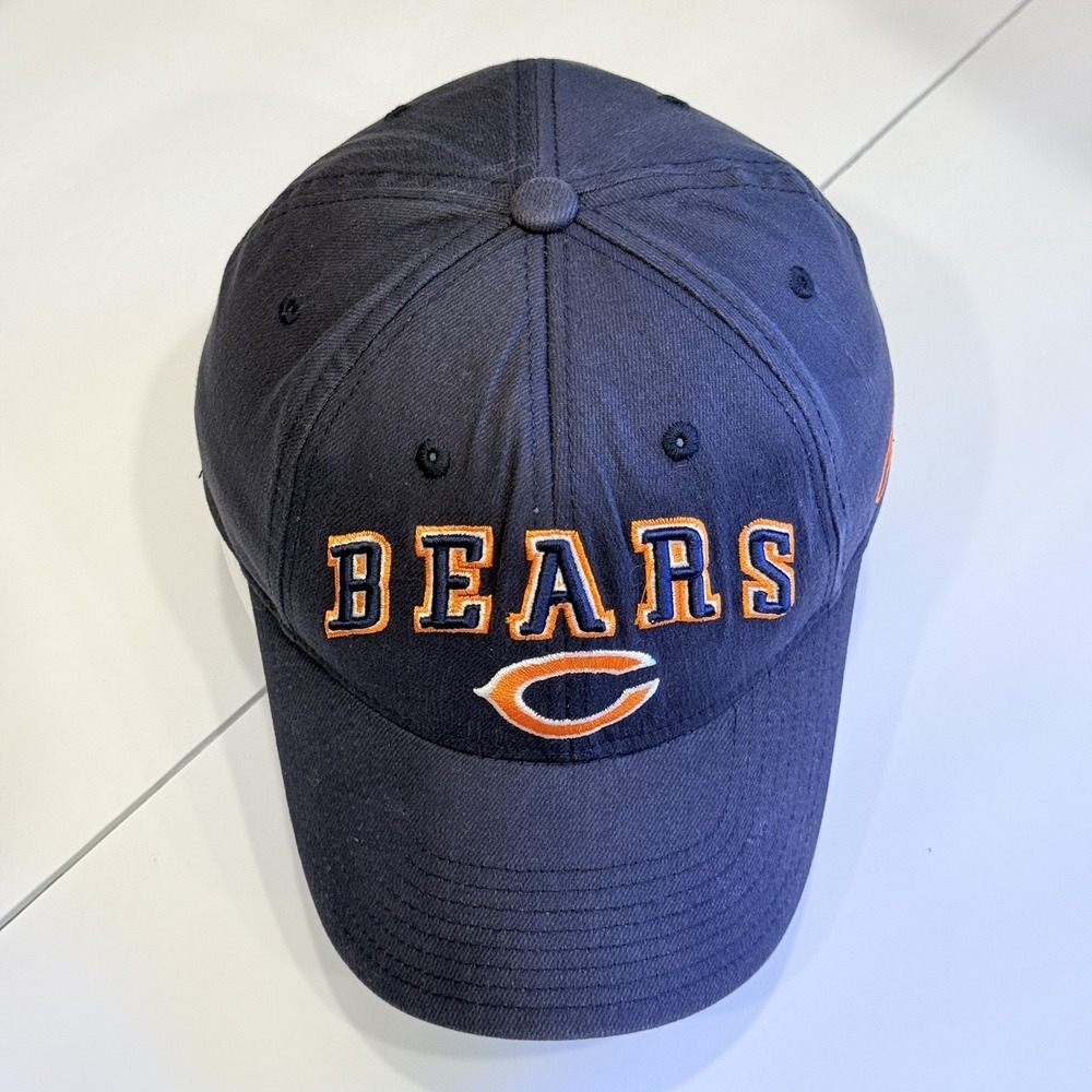Reebok NFL Chicago Bears Fitted Baseball Cap Hat Navy Orange OSFA Officially - Picture 6 of 10
